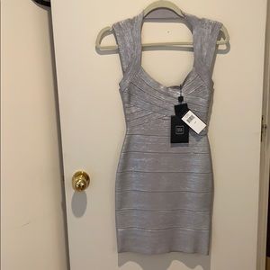 NWT SILVER HERVE LEGER